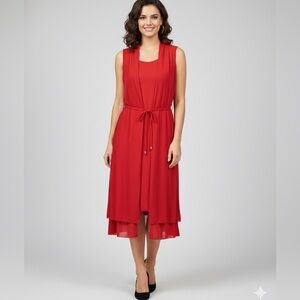 Sergio Sassi Red "Pinklady" Sleeveless Dress Size 8-10